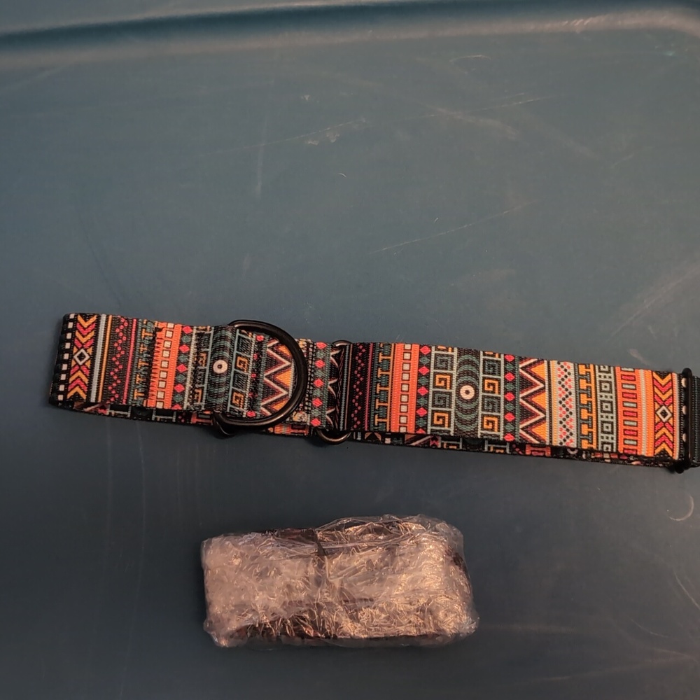 Aztec matching dog collar & leash.